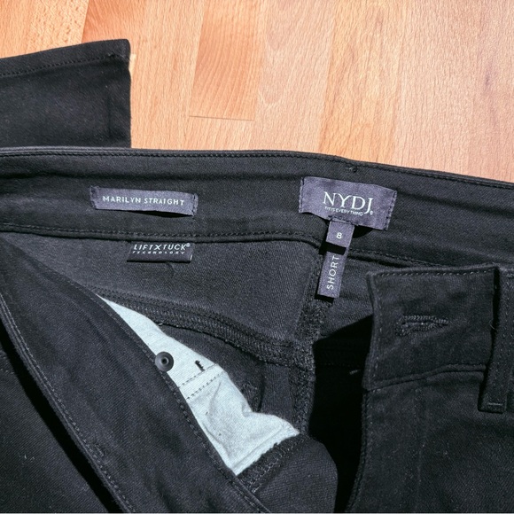 NYDJ Black Straight-Leg Jeans lift tuck technology - Picture 2 of 3